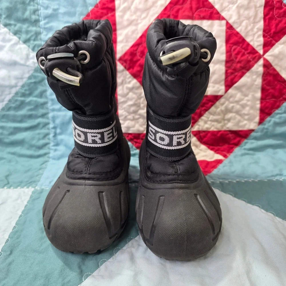 Sorel Kids Snow Commander Black Winter Boots NV1799-011 Size 6